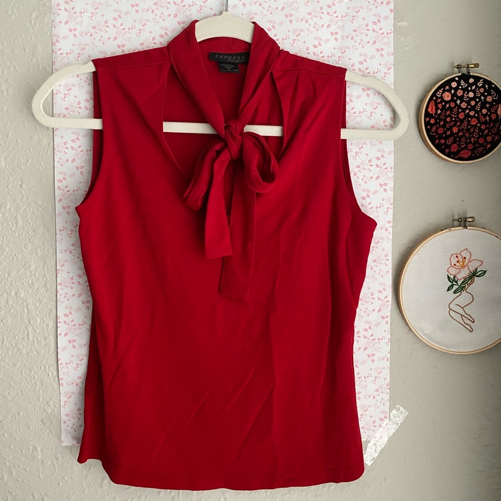 Express red sexy tied blouse